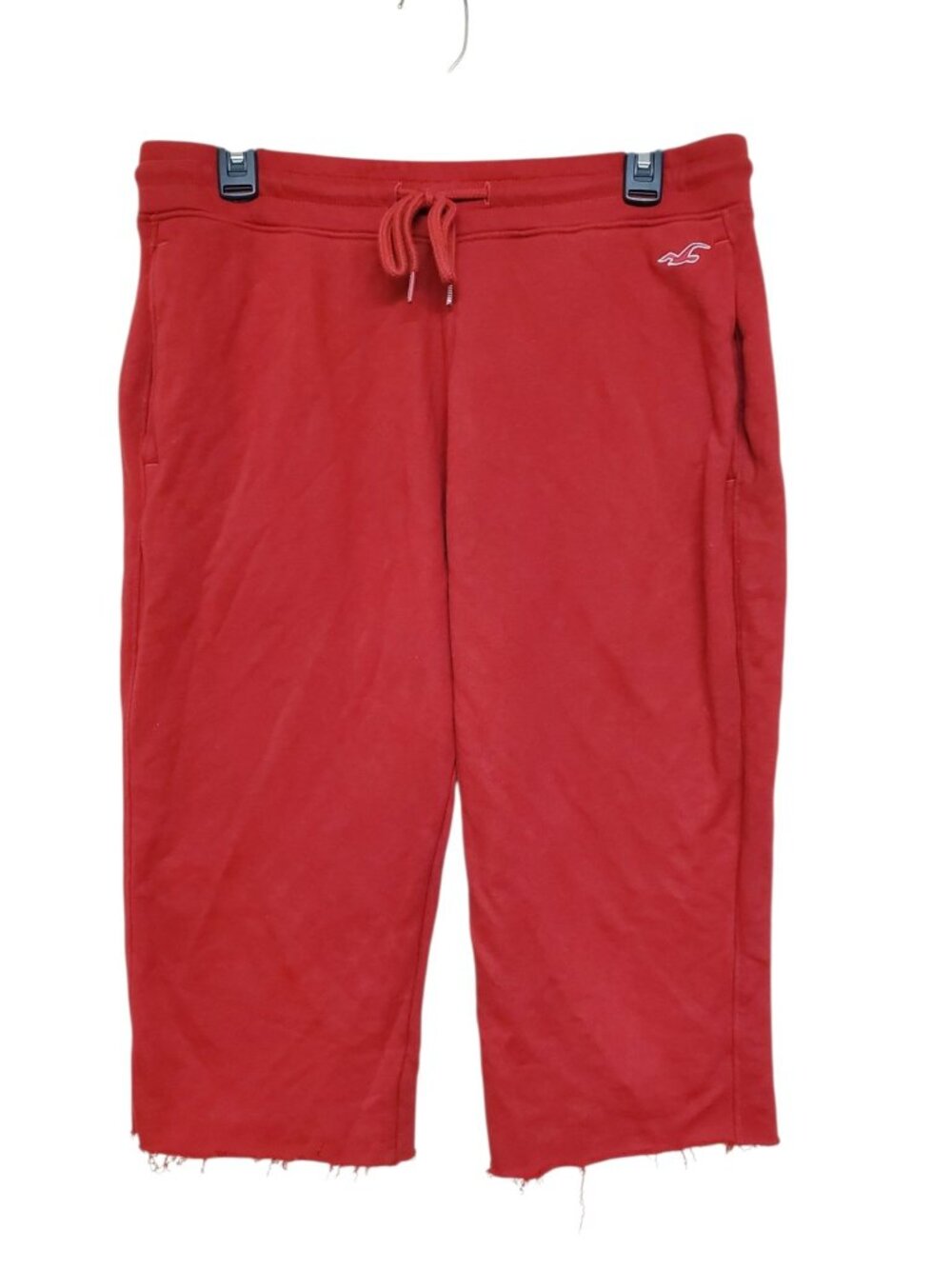 Hollister Must-Have Collection Womens Red Soft Cut Off Knit Sweat Shorts Capri M